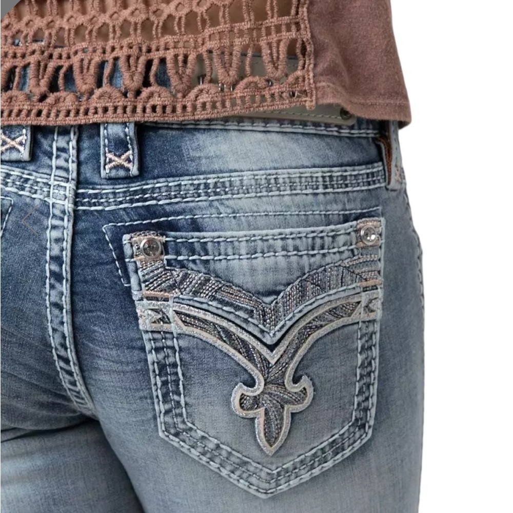 Rock Revival Womens 25 Rona Embellished Light Wash Skinny Jeans